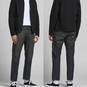 Jack and Jones Washed Black Button Fly Cotton Jeans Loose Chris Size 30 x 34 NWT